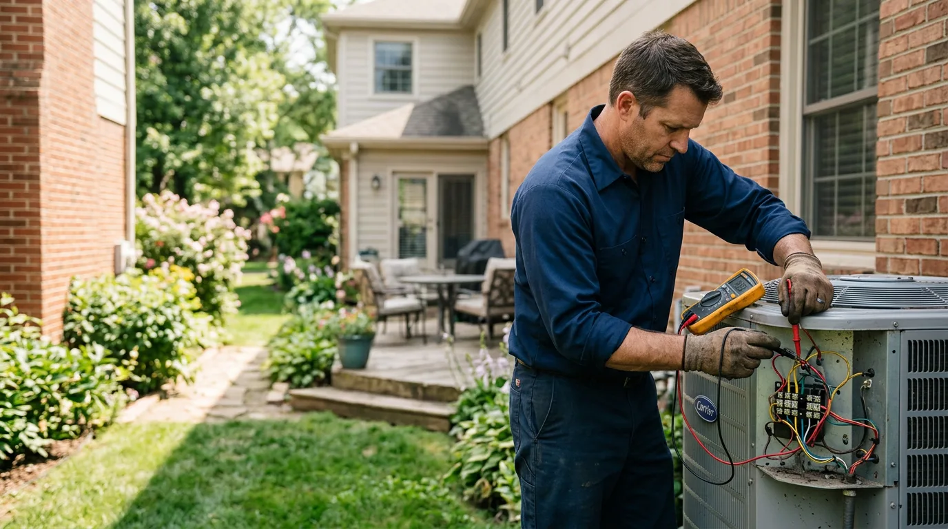 HVAC technician working near South Solon, OH